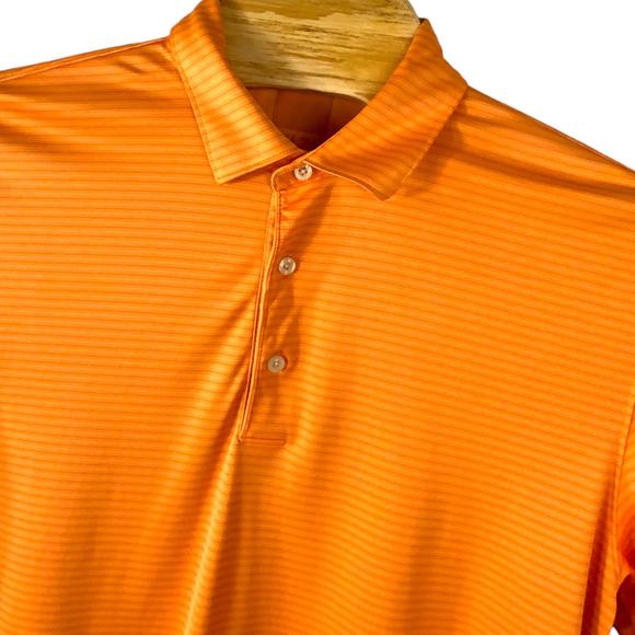 Greg Norman Orange Stripe Polo Shirt - Size Large - Picture 4 of 7
